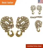Heavy Duty 3/8" x 35" Trailer Safety Chains with Clevis Hooks - Rust Resistant