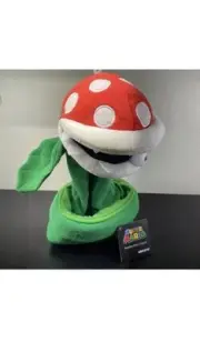 Super Mario Bros Piranha Plant Hand Puppet Plush Nintendo Uncute with tag