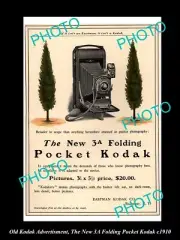 OLD POSTCARD SIZE KODAK CAMERA ADVERTISMENT THE 3a FOLDING POCKET CAMERA c1910
