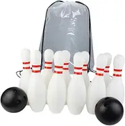 Ｓｉｍｈｏａ Kids Bowling Set Outdoor Bowling Toys Family Bowling Game with Storage Bag for Gathering