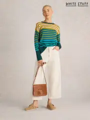 White Stuff Green Olive Stripe Jumper (E75420) | $127