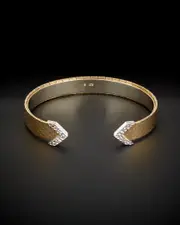 14K Italian Gold Two-Tone Sparkle Mirror Cuff
