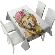 Flowery Labrador Dog Tablecloth