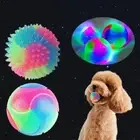 Light Dog Balls Flashing Elastic Ball Glow in the Dark Pet Interactive Toys H0L3