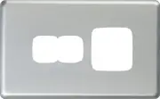 HPM Excel Single Powerpoint + Extra Switch Matt Silver Metal Cover