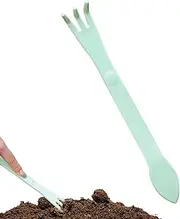 Bonsai Rake - Loosening Soil Cultivator with 3 Prongs - 2 in 1 Garden Hand Tool with Ergonomic Handle for Transplanting, Cultivating, Loosening