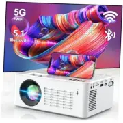 5G WiFi Projector with Bluetooth 5.1, HD Movie Projector, 1080P Supported