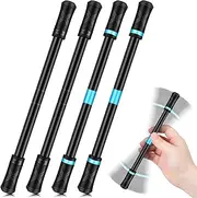 4 Pieces Pen Spinning Spinner Finger Rotating Gaming Trick Pen Mod Stress Releasing Brain Training Toys for Kids Teens Student Games Learning Office Supplies(Black, Blue)