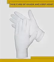 12 Pairs White Cotton Gloves for Eczema, Dry Hands, Moisturizing, Inspection, Coin Handling and Jewelry