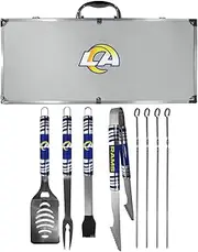 Siskiyou NFL Los Angeles Rams Unisex SPORTS8 pc Tailgater BBQ Set, Steel, One Size