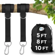 [New 2022] Tree Swing Straps Hanging Kit (Set of 2) – 5 Ft 8 10 Heavy-Duty Camp