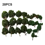 Stunning Green Trees for Model Train and Architecture Scenery Set of 28