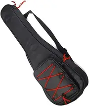 BESTonZON Red Cord Guitar Bag Padded and Backpack Straps Compact Design for Electric Guitar Travel and Storage