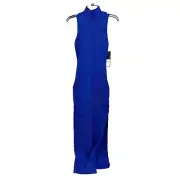 NWT Sz M Rachel Roy Cobalt Blue Turtleneck Sweater Dress. Side Leg Split.