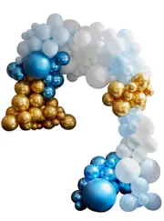DIY Blue And Gold Chrome 200 Piece Balloon Arch Kit