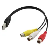 USB 2.0 A Male to 3 RCA 3rca RGB Female Plug Video AV Converter Cable HDTV TV