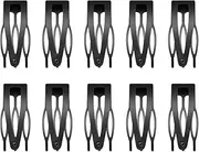 10 Pcs Double Grip Hair Clips, Metal Snap Hair Clips Hair Barrettes Women Hair Making Salon Supplies Hair Accessories (Black)