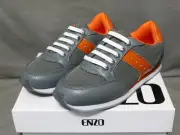 ENZO little kids boy slip on flats gray faux leather casual shoe Size 13 New