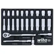 33795 24 Piece 3/8" Drive Professional Standard and Deep Socket Tray Set - Me...