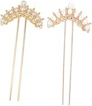 HAKIDZEL 2pcs Hairpin antique hair fork Hair Bun Hair bridal hair Updo Hair Sticks pearl hair chopsticks hair barrettes for women chignon pin women chinese hair alloy flowers bride vintage