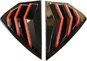 Compatible with Mazda 3 Axela Hatchback 2019-2022 Car Rear Louver Window Side Shutter Cover Trim Sticker Vent Scoop ABS Carbon Fiber Black(Glossy Black)