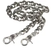 Kihei Wallet Chain Silver Heavy Link Cross Keychain Used