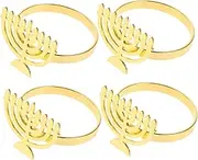 Menorah-Shaped Napkin Rings Christmas Table Centrepiece Decorative Napkin Holders for Hanukkah Party Home Dec
