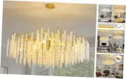 Gold Tree Branch Chandeliers for Dining Room D39.4'', Modern Crystal Raindrop