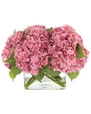 Creative Displays Real Touch Hydrangea in Glass Vase