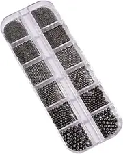 Nail Chaarms - Nail Arts Beads | Caviar Beads 3D Nail Arts | Beads for Nails | Nails Arts Charm | 3D Mixed Sizes Gold Silver Caviar Beads | Nail Arts Pearls Rivets Studs Jewelry for Women Girls