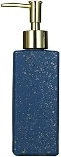 Soap Dispensers Bottle Push to Dispense Lotion Bottle Glass Empty Bottle Bathroom soap Dispenser Rectangle Multi-Color Available Soap Pump Bottle(Blue)