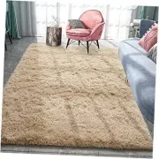 Fluffy Area Rugs for Bedroom, Camel Shag Living Room Rug, Plush Furry Rugs,