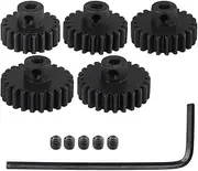 Veulrn 32P Hardened Steel Pinion Gear Set 1/8 Inch 3.175mm Hole 20T 21T 22T 23T 24T with Hex Key for RC Brushless Brush Motor