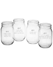 Susquehanna Glass Set of 4 Cat Tales Assortment Drinking Jar
