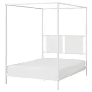 VITARNA four-poster bed frame, white Luröy/Skådis white, Double