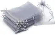 100Pcs Organza Bags 3X4 Inches, Small Sheer Wedding Favor Bags with Drawstring,