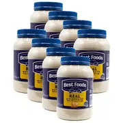 8PK Best Foods 1.29kg Real Mayonnaise Original Creamy Mayo Jar Condiment Sauce
