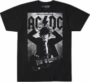 AC/DC Angus Poster Adult T-Shirt - rock band music, Heavy Metal, rock and roll