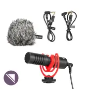 Boya BY-MM1+ Condenser Mic with Shock Mount, Fluffy & Headphone Monitor Output