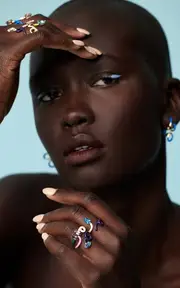 [Bea Bongiasca] B 9K Yellow Gold Amethyst Enameled Double Vine Ring