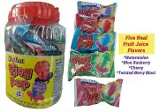 CONFETTI RING POP WITH REAL FRUIT JUICE CANDY RING ASSORTED (JAR-24PKS)