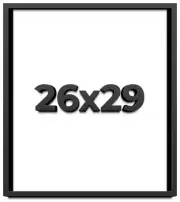 26x29 Shadow Box Frame Black | 1 inches Deep Real Wood Contemporary Shadowbox Di