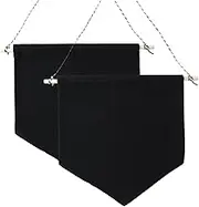 Pack of 2 Pin Display Banner, Black, 27.5 x 30 cm Pennant Wall Display Canvas Banner for Badge Pin Brooch Button