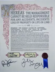 8 1/2" X 11" WILLY WONKA CONTRACT - AUTOGRAPHED, SIGNED BY TWO