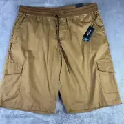 Kenneth Cole Shorts Mens 44-46 Pull On Cargo Pocket Techni -Cole New Dark Beige