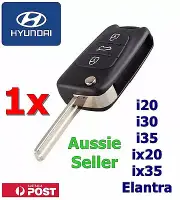 1x Hyundai i30 i20 Elantra 3 Button Flip Key Replacement Remote Case/Shell/Blank