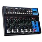 7 Channels Bluetooth Mixer DJ Live Studio Audio Mixer USB Console Amplifier AUX
