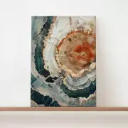 Gold & Green Nordic Tree Ring Painting Unframed Canvas Print Australian Wall Art