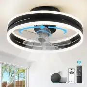 360° Oscillating Ceiling Fans with Light and Remote, Air Circulator Ceiling Fan
