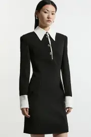 Tailored Crepe Mini Shirt Dress